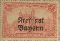 [German Empire Postage Stamps Overprinted "Freistaat Bayern", type O12]