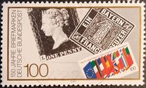 [The 150th Anniversary of the First Stamp, type AVA]