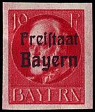 [King Ludwig III Overprinted "Freistaat Bayern", type P3]