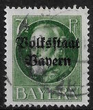 [Overprinted "Volksstaat Bayern", type N2]