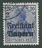 [German Empire Postage Stamps Overprinted "Freistaat Bayern", type O6]