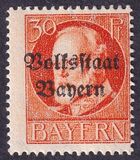 [Overprinted "Volksstaat Bayern", type N5]