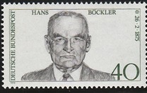 [The 100th Anniversary of the Birth of Hans Böckler, Trade Union Leader, type WY]