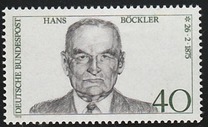 [The 100th Anniversary of the Birth of Hans Böckler, Trade Union Leader, type WY]