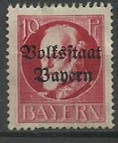 [Overprinted "Volksstaat Bayern", type N3]