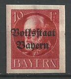 [Overprinted "Volksstaat Bayern", type N3]