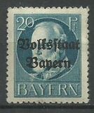 [Overprinted "Volksstaat Bayern", type N5]