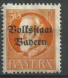 [Overprinted "Volksstaat Bayern", type N7]