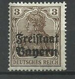 [German Empire Postage Stamps Overprinted "Freistaat Bayern", type O1]