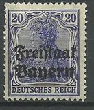 [German Empire Postage Stamps Overprinted "Freistaat Bayern", type O6]