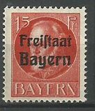 [King Ludwig III Overprinted "Freistaat Bayern", type P4]