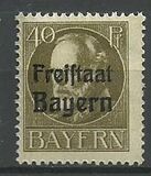 [King Ludwig III Overprinted "Freistaat Bayern", type P8]