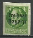 [King Ludwig III Overprinted "Freistaat Bayern", type P1]