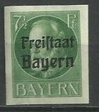 [King Ludwig III Overprinted "Freistaat Bayern", type P2]