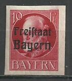 [King Ludwig III Overprinted "Freistaat Bayern", type P3]