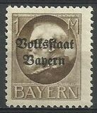 [Overprinted "Volksstaat Bayern", type N14]