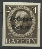 [Overprinted "Volksstaat Bayern", type N19]