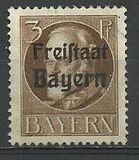 [King Ludwig III Overprinted "Freistaat Bayern", type P]