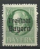 [King Ludwig III Overprinted "Freistaat Bayern", type P2]