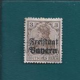 [German Empire Postage Stamps Overprinted "Freistaat Bayern", type O1]