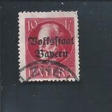 [Overprinted "Volksstaat Bayern", type N3]