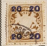 [No.62 Overprinted New Value, type X1]