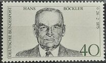 [The 100th Anniversary of the Birth of Hans Böckler, Trade Union Leader, type WY]