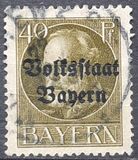 [Overprinted "Volksstaat Bayern", type N9]