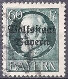 [Overprinted "Volksstaat Bayern", type N11]