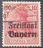 [German Empire Postage Stamps Overprinted "Freistaat Bayern", type O4]