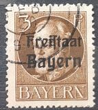 [King Ludwig III Overprinted "Freistaat Bayern", type P]