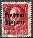 [King Ludwig III Overprinted "Freistaat Bayern", type P3]