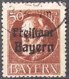 [King Ludwig III Overprinted "Freistaat Bayern", type P9]