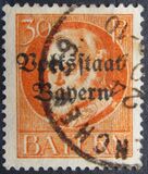 [Overprinted "Volksstaat Bayern", type N7]