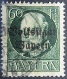 [Overprinted "Volksstaat Bayern", type N11]