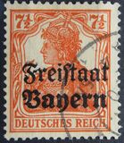 [German Empire Postage Stamps Overprinted "Freistaat Bayern", type O3]